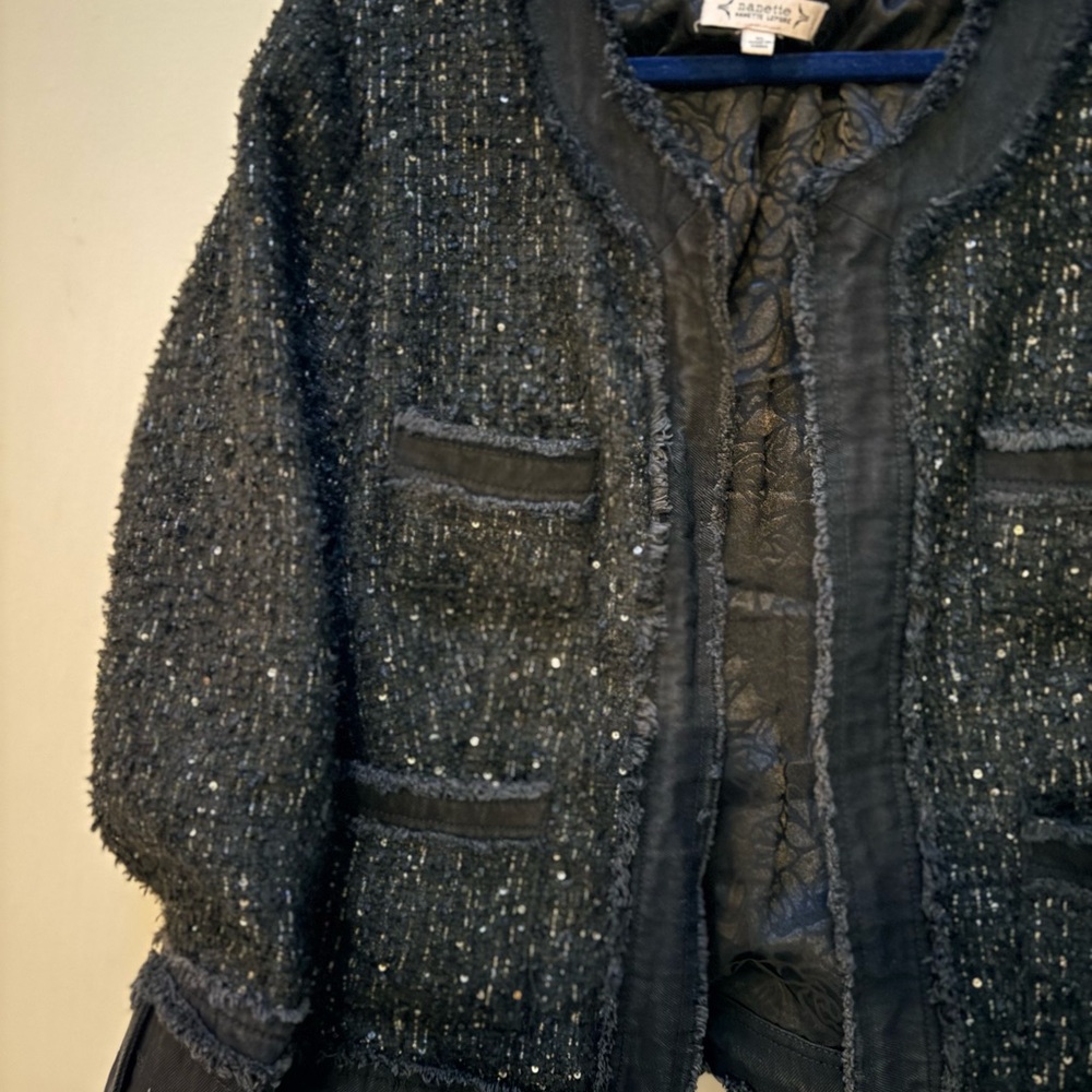 Nanette Lepore Black Tweed Blazer - Picture 9 of 15